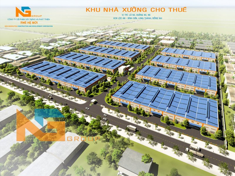 Hệ thống nhà xưởng xây sẵn của Thế Hệ Mới - NGJSC trong KCN Lộc An Bình Sơn