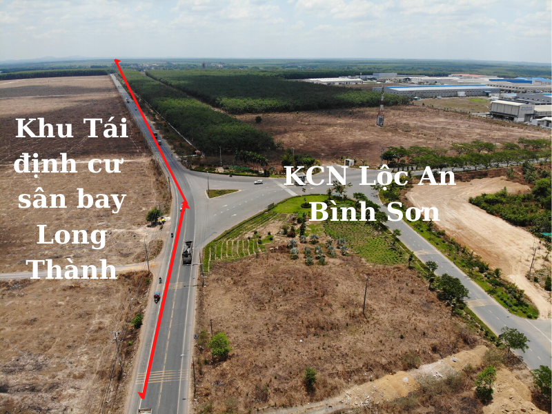 Khu tái định cư sân bay Long Thành nằm ngay đối điện KCN Lộc An Bình Sơn